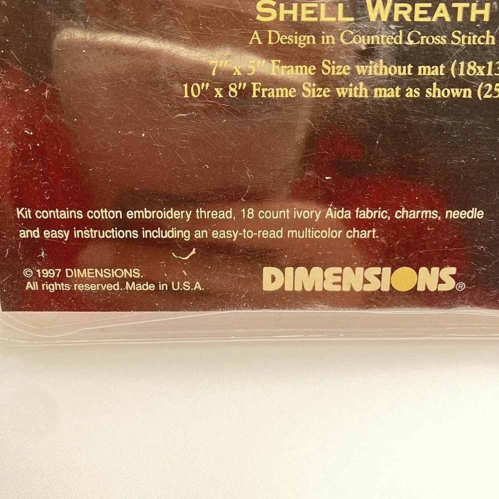 Vintage Dimensions Gold Collection Shell Wreath Welcome Cross Stitch Kit  6756